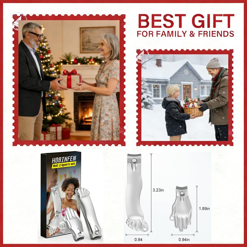 Funny Nail Clippers Set - Gag Gifts for Men, White Elephant Gifts for Adults, Stocking Stuffers & Cool Gadgets for Dad Boyfriend Husband Friends