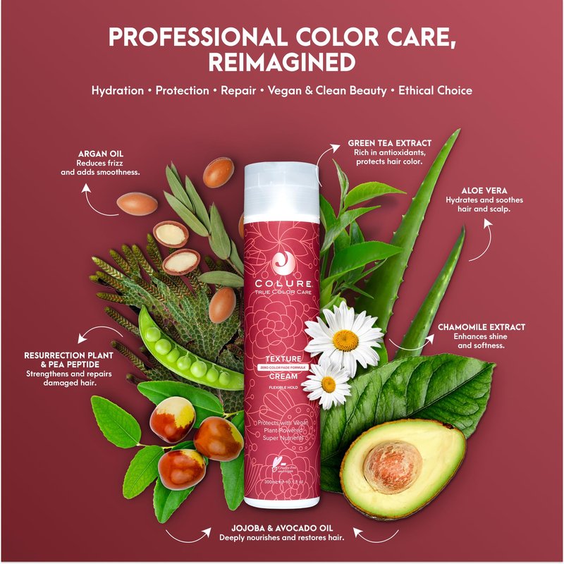 COLURE Texture Cream 10 oz - Ultra Light Shaping and Defining Hair Styling Cream with Professional Color Protection