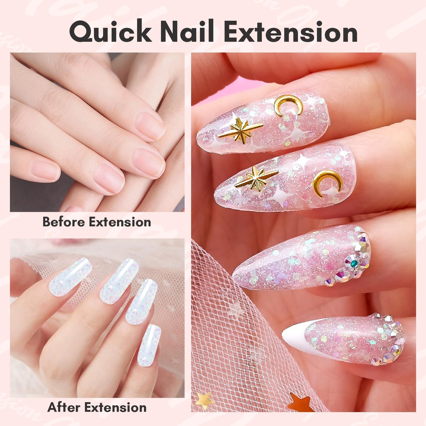 Makartt Poly Nail Gel: Clear 50ML Gel Builder for Natural-Looking Strengthener 3D Molding Gel for Trendy Nail Art-Long-Lasting and Easy to Use Supplies