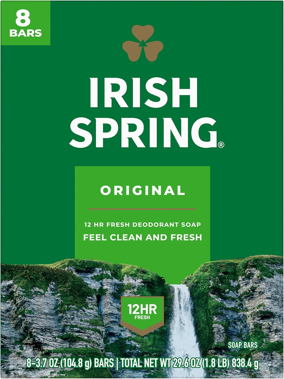 Irish Spring Original Scent Bar Soap 3.2 oz. Pack of 2