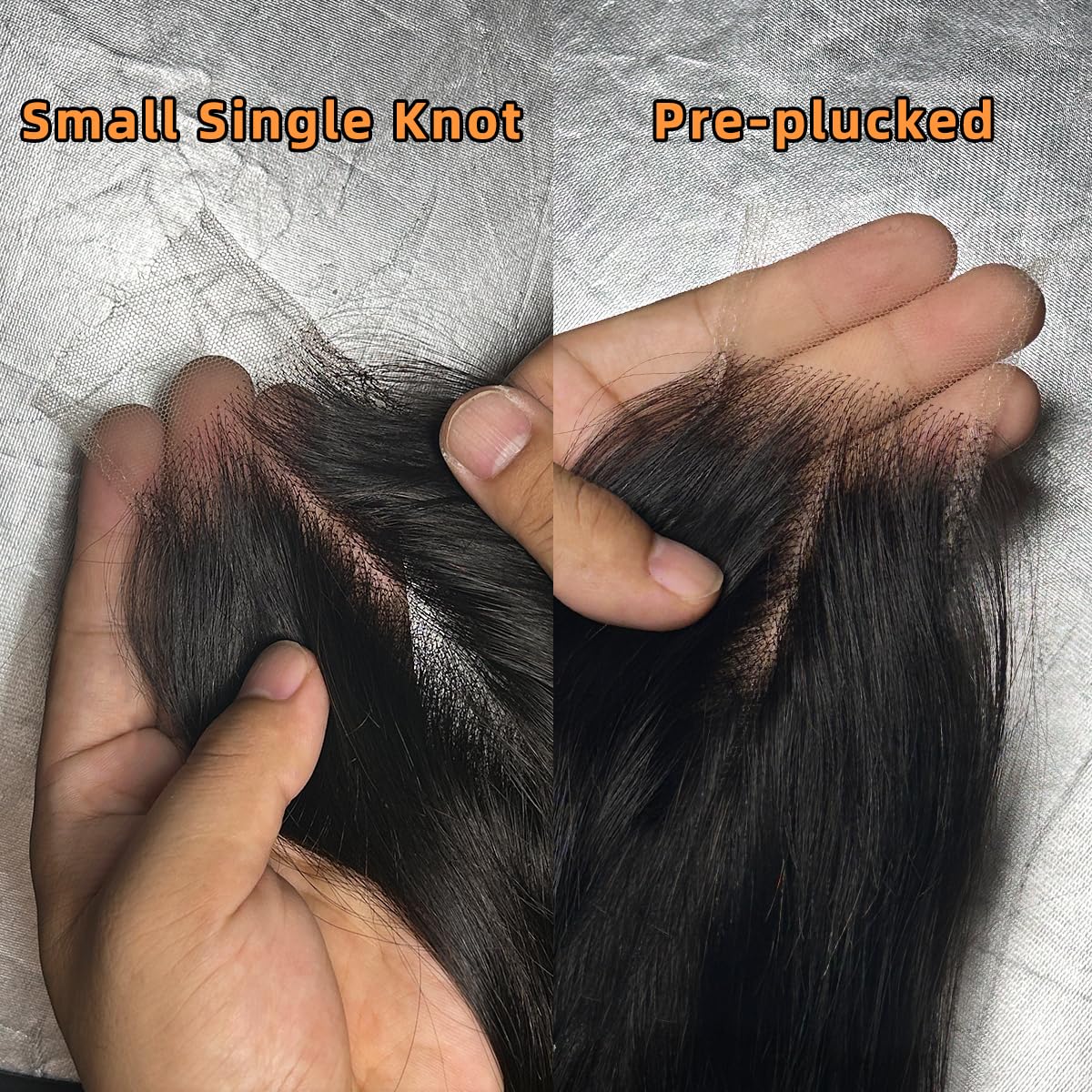 Anknia 2x6 HD Lace Closure Straight Skinlike HD Lace Virgin Remy Human Hair Frontal Pre Plucked Natural Hairline (Natural Black- 2x6 HD Lace Closure, 16 Inch)