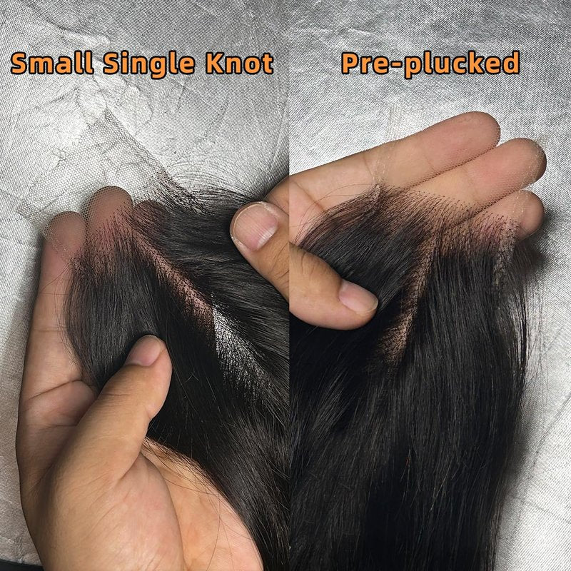 Anknia 2x6 HD Lace Closure Straight Skinlike HD Lace Virgin Remy Human Hair Frontal Pre Plucked Natural Hairline (Natural Black- 2x6 HD Lace Closure, 16 Inch)