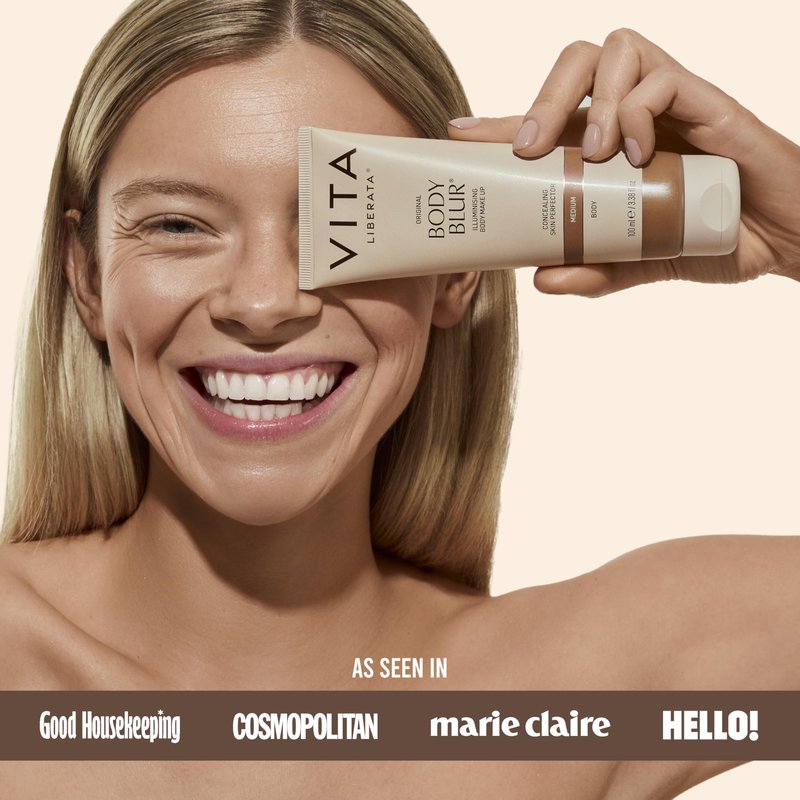 Vita Liberata Body Blur, Leg and Body Makeup. Skin Perfecting Foundation for Flawless Bronze, Easy Application, Radiant Glow, Evens Skin Tone, New Packaging