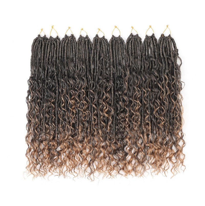 9 Packs Crochet Hair 24Inch Goddess Locs with Curly Ends Long Bohemian River Pre Looped Crochet Hair for Black Women(24inch,1B)