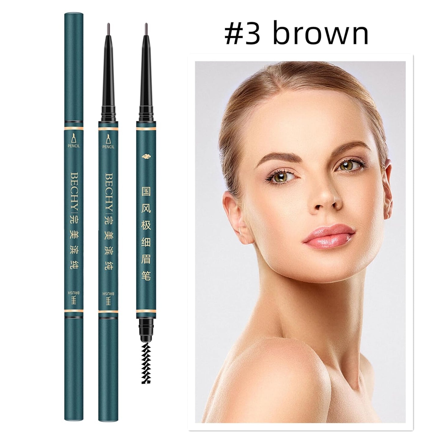 Eyebrow Pencil,3 PCS Waterproof Professional Makeup Micro Brow Pencil,Brow Kit with Eyebrow Brush and Razor,Ultra-Fine Mechanical Pencil,Eyebrow Pencils for Women