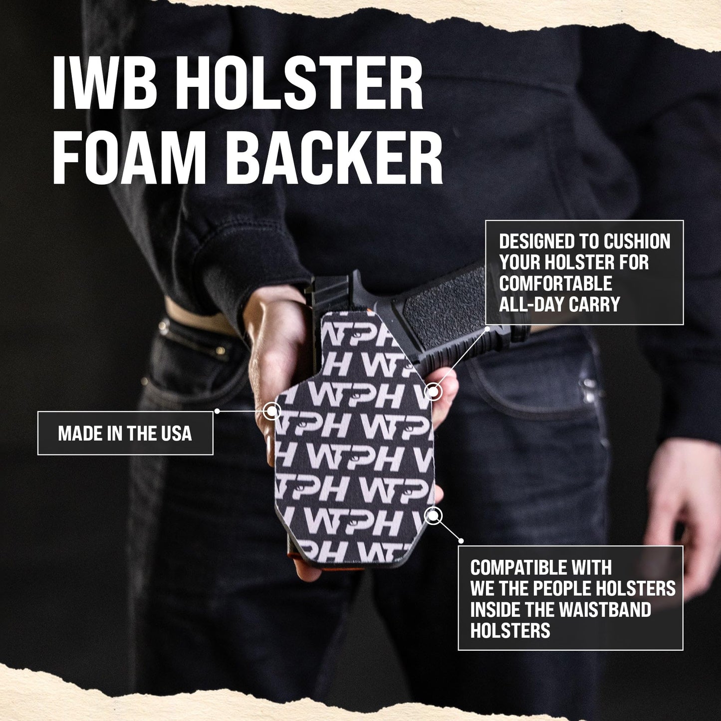 We The People Holsters - Foam Backer for Inside The Waistband Holster - IWB Holster Comfort Pad with Industrial-Grade Memory Foam - Lightweight & Slim Accessory - Subcompact - Left