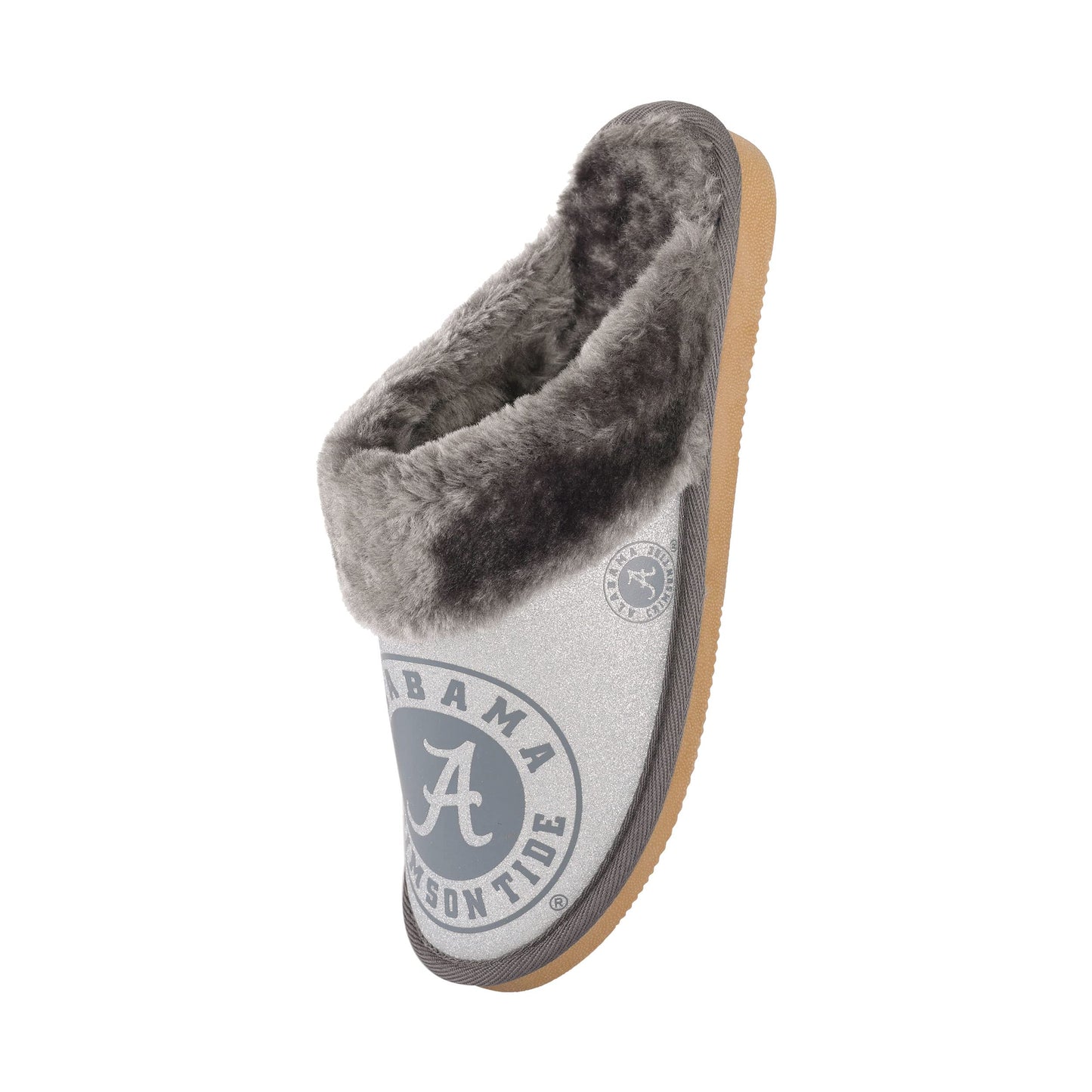 FOCO Women's NCAA College Logo Glitter Open Back Moccasin Slippers, Team Color, 11-12