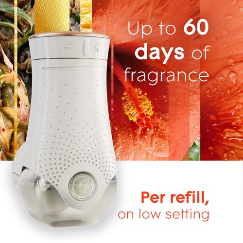 Glade PlugIns Refills Air Freshener Starter Kit, Scented Oil for Home and Bathroom, Hawaiian Breeze, 0.67 Fl Oz, 1 Warmer + 1 Refill
