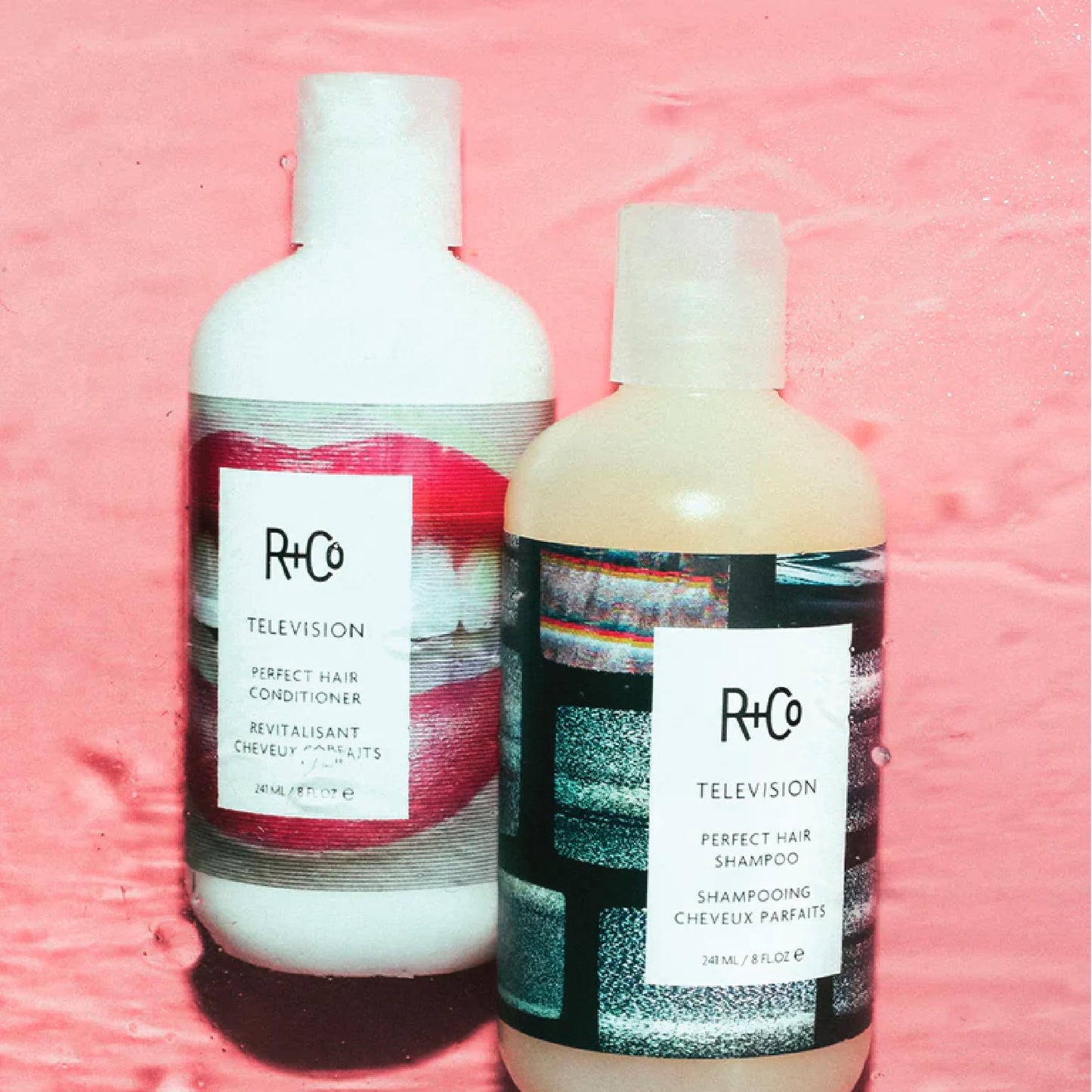 R+Co Television Perfect Hair Shampoo and Conditioner Travel Set – Smooths, Adds Shine & Volume - All-in-One Care for Shine, Body & Strength – Sulfate-Free & Vegan - TSA Approved - 2oz (Pack of 2)