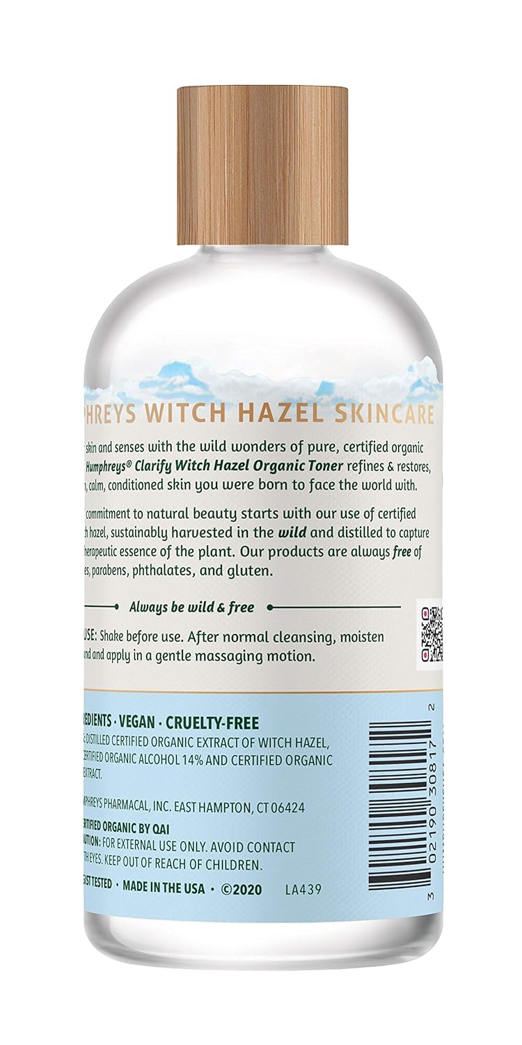 Humphreys Witch Hazel Nourishing Toner | Wild Harvested Witch Hazel & Aloe | Alcohol-Free | Natural | Hydrating | Soothing | 8 Fl Oz