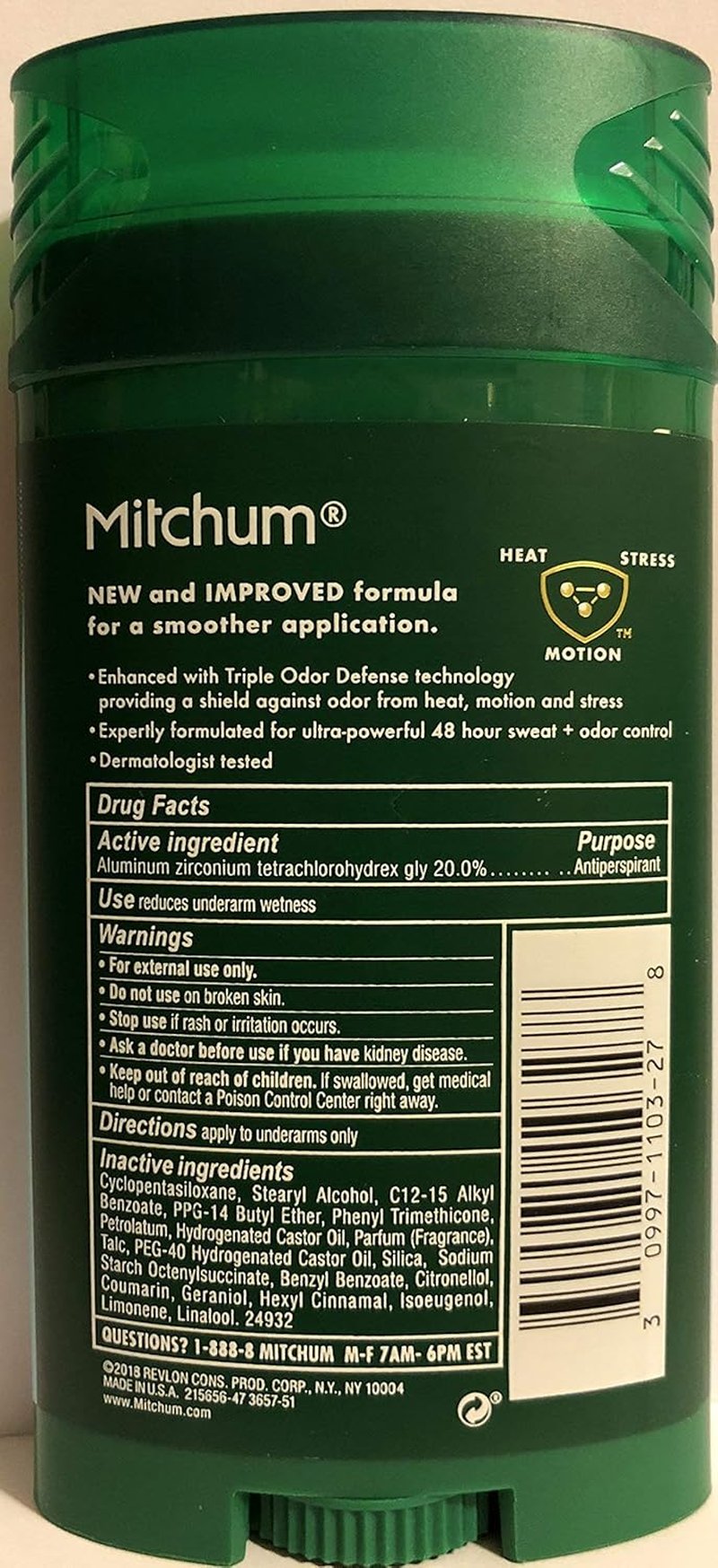 Mitchum Advanced Control Invisible Solid Deodorant for Men - 2.7 Oz | Pack of 3