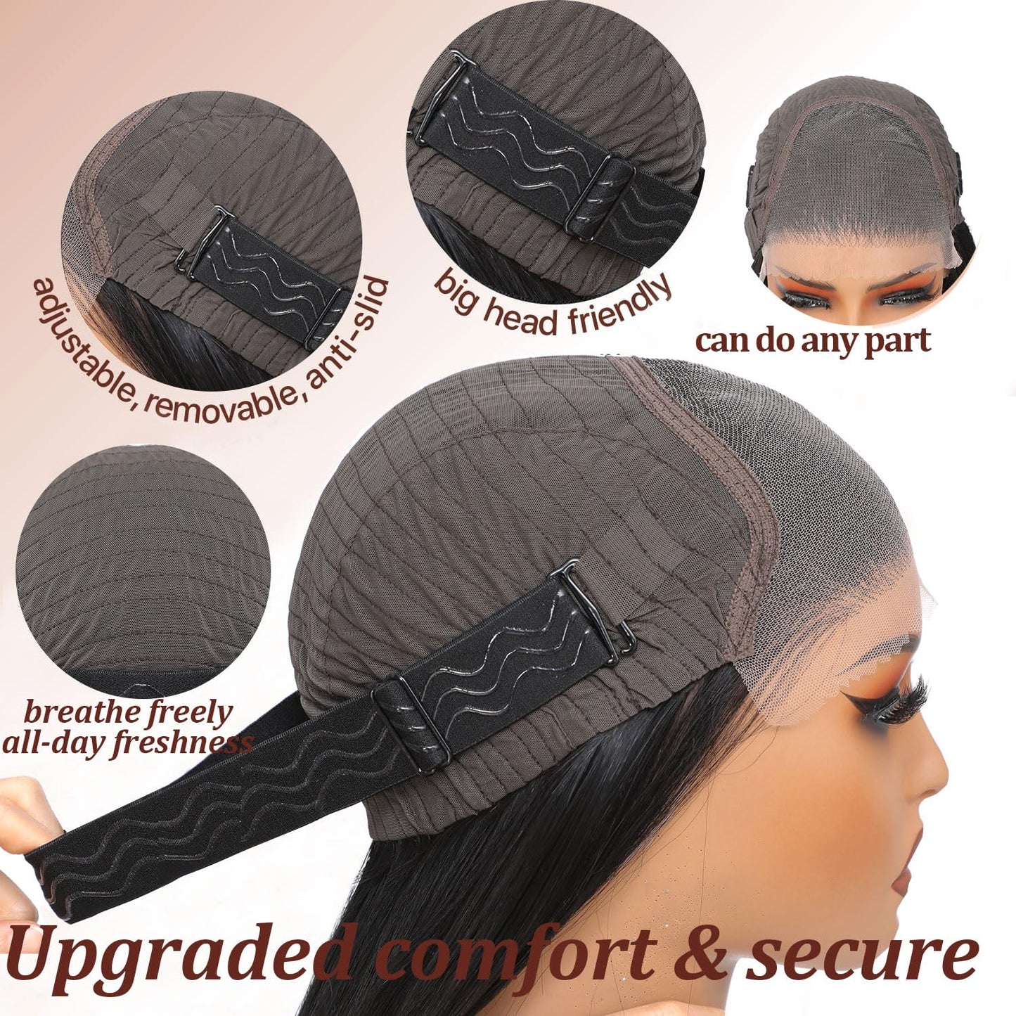 TAGUO 7×5 Burgundy Wear and Go Glueless Wigs Pre Plucked Pre Cut for Beginners Highlights Synthetic Lace Front Wigs For Woman 26 Inch 3 Seconds to Wear