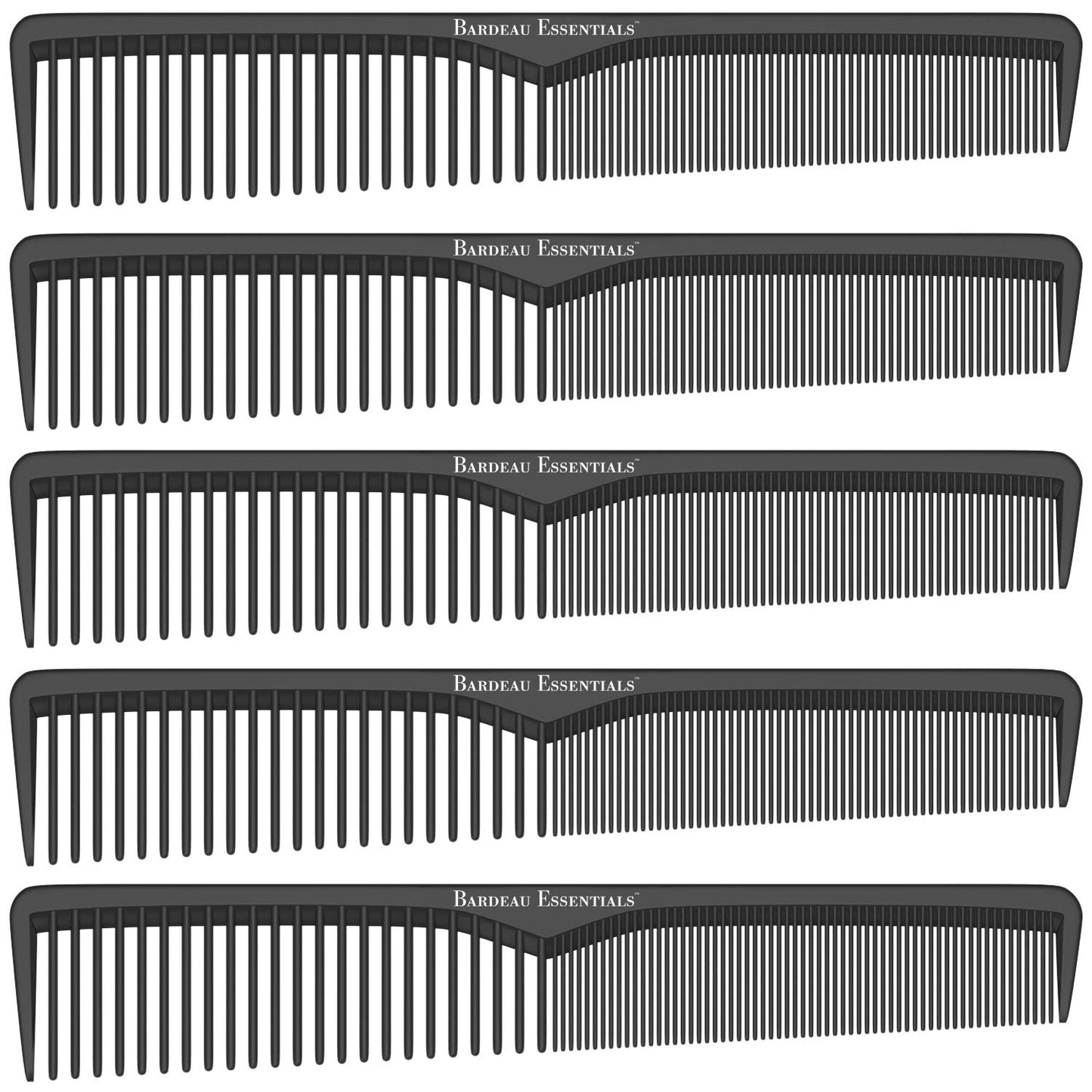 Professional 7 Inch Black Carbon Fiber Anti Static Chemical And Heat Resistant Comb For All Hair Types | Fine and Wide Tooth Comb For Men and Women