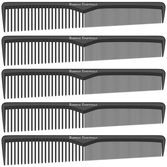 Professional 7 Inch Black Carbon Fiber Anti Static Chemical And Heat Resistant Comb For All Hair Types | Fine and Wide Tooth Comb For Men and Women
