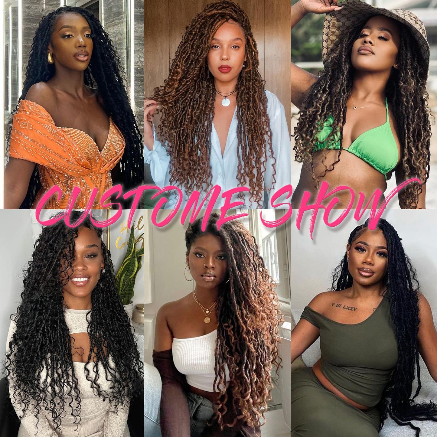 RuiYok 8 Packs 30 Inch Goddess Locs Crochet Hair Ombre Blonde Crochet Faux Locs Long Boho Locs Crochet Hair for Black Women Pre-looped Soft Locs Crochet Braids Curly Braiding Hair Extensions 1B27613#
