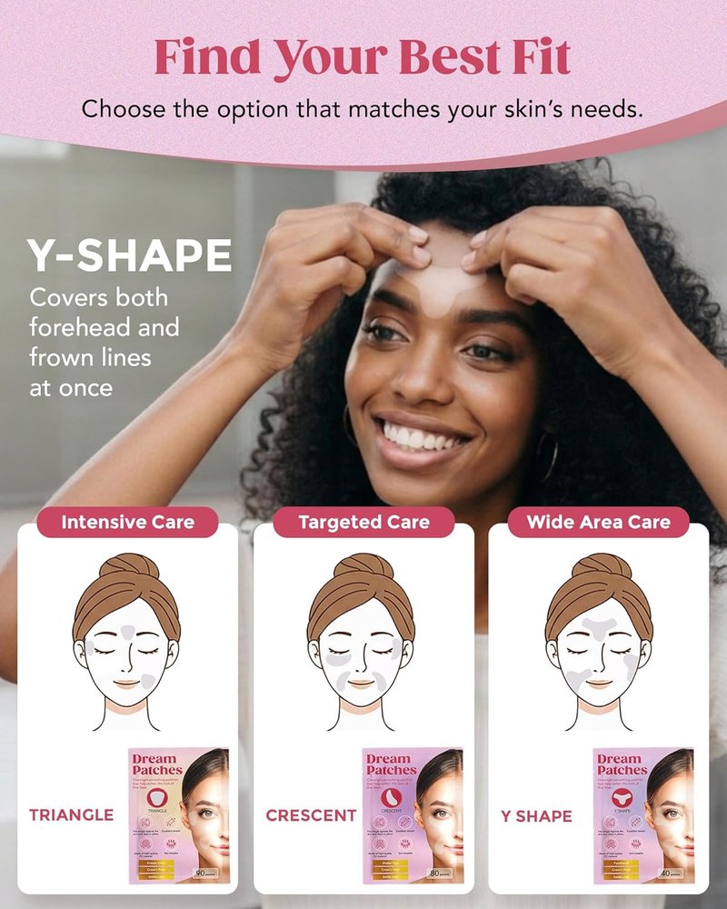 Forehead Wrinkle Patches - Y-Shape Anti-Wrinkle Tape for Full Coverage | 40 Count
