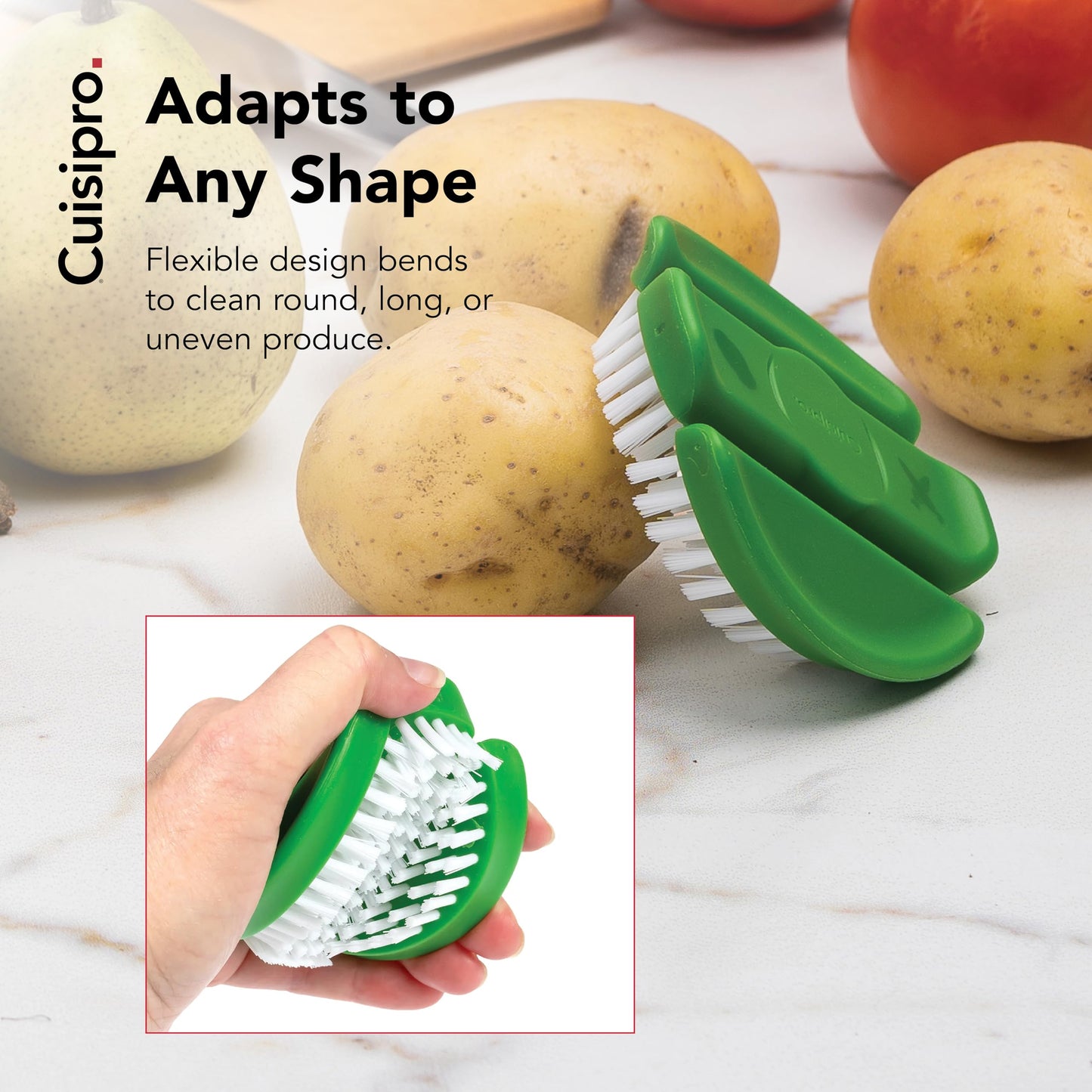 Cuisipro Flexible Vegetable Brush, Green