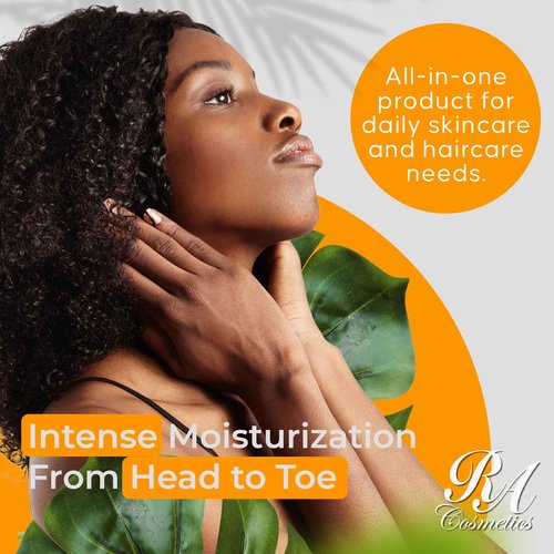 RA COSMETICS Whipped Shea Butter Lemongrass - 100% Pure and Natural African Shea Butter - Handcrafted Moisturizer with Essential Vitamins for Radiant Skin and Luscious Hair - 12oz Jar