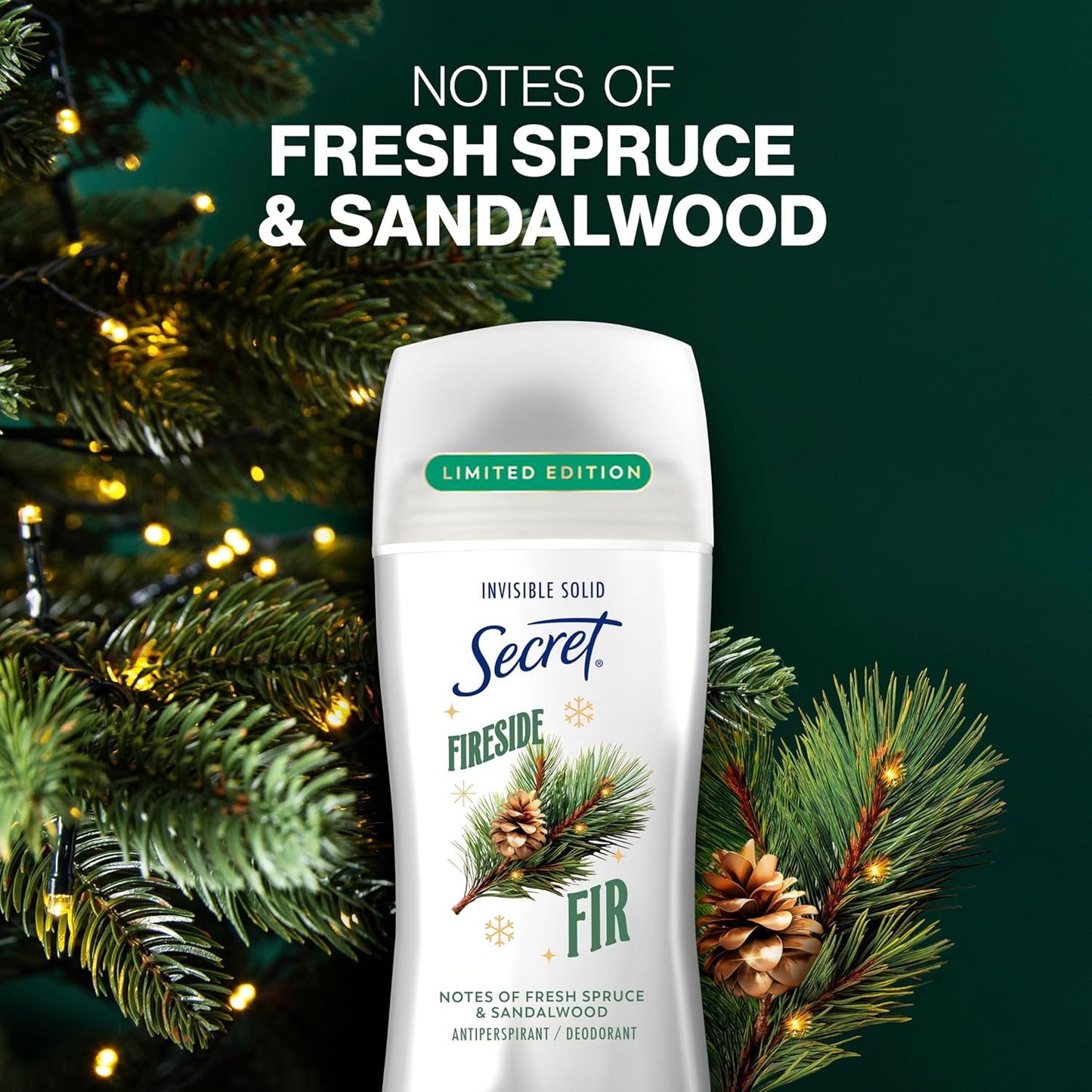 Secret Fresh Antiperspirant Deodorant for Women, 72hr Breathable Sweat & Odor Protection, Instant Freshness & Gentle, PH Balancing Minerals, Invisible Solid, Sweet Nectarine Scent, 2.6 oz