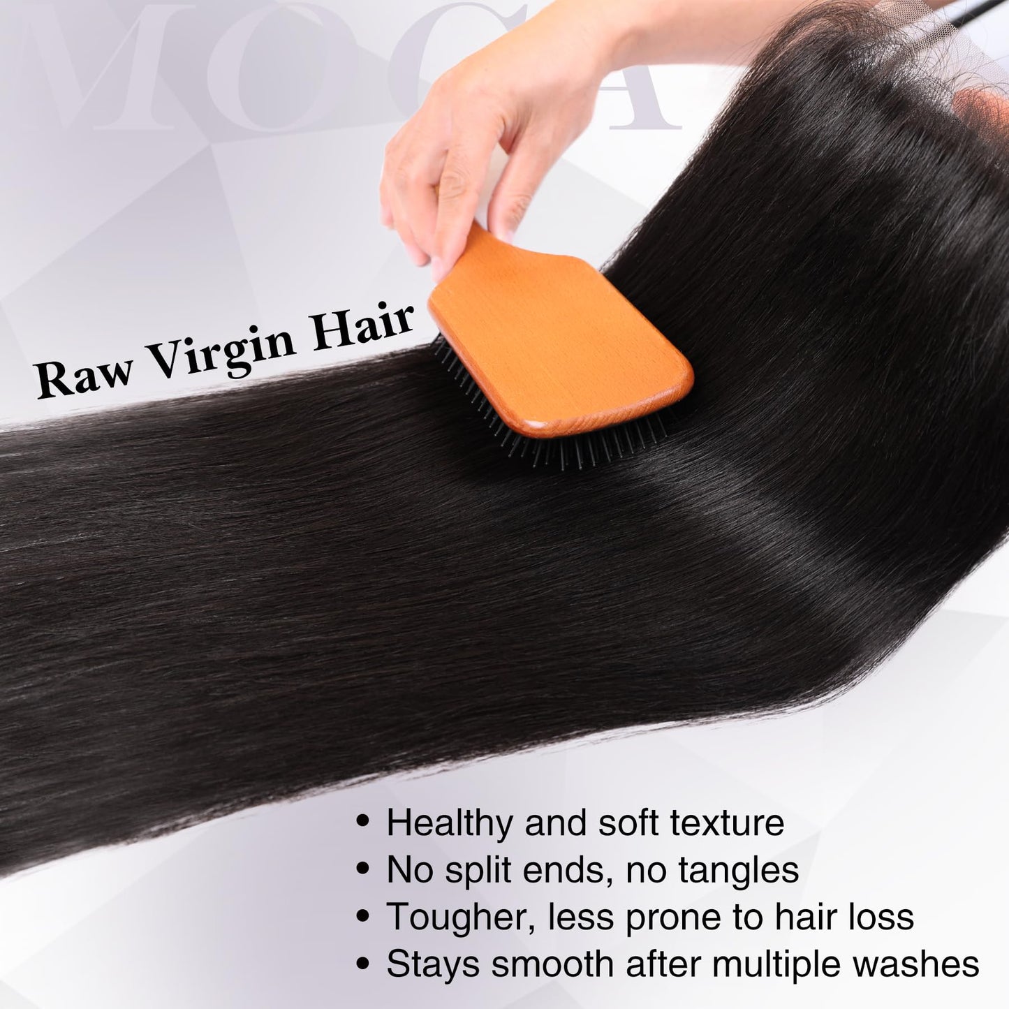 2x6 HD Lace Closure 16 Inch, SKINLIKE 0.095mm Ultra-thin Invisible Real Swiss Lace Closure Only,Straight RAW Virgin Human Hair Single Knot Pre-Plucked with Baby Hair