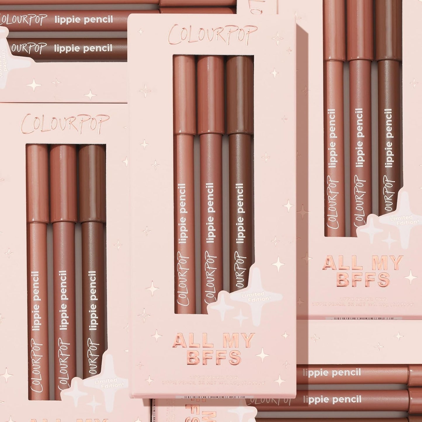 ColourPop Lippie Lip Pencil Kit - High-Pigment, Long-Lasting Lip Liners | 3 Shades Included: BFF, BFF 2 & BFF 3