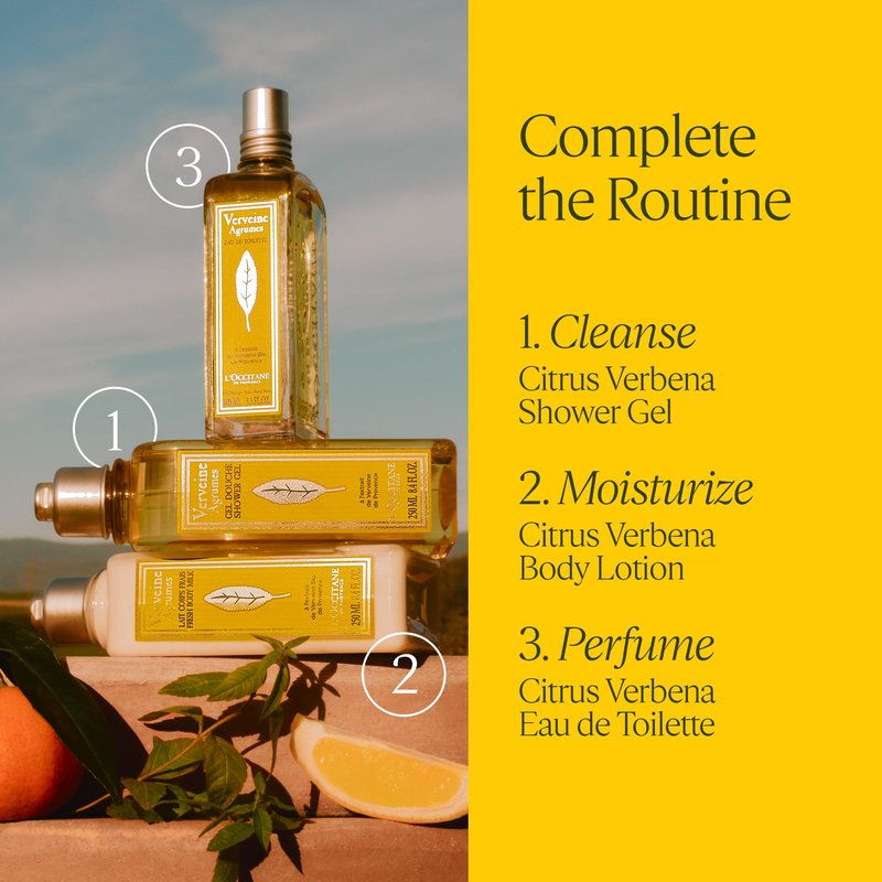 L'OCCITANE Citrus Verbena Eau de Toilette: Sparkling and Zesty Fragrance, Enriched with Verbena Extract from Provence, 3.3 Fl. Oz