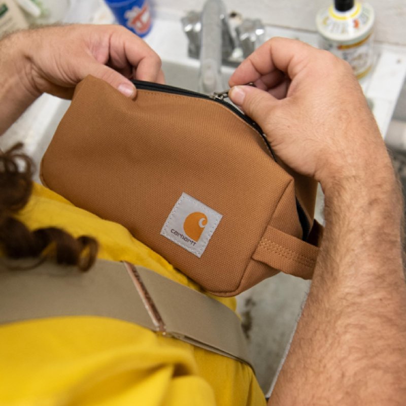 Carhartt Durable Travel Kit, Organize Essentials W/the Water Resistance Toiletry Bag, Industry Red