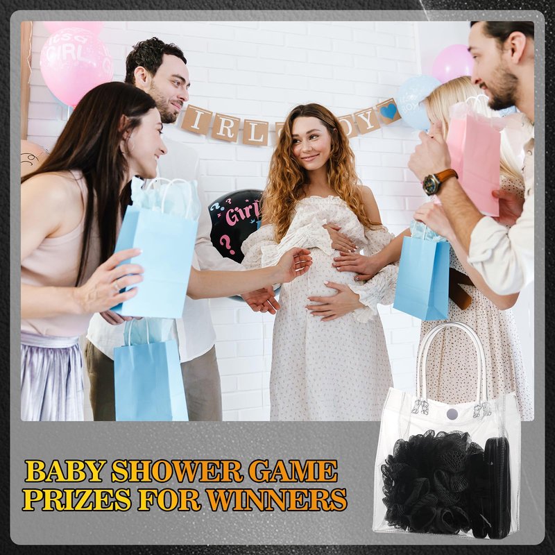 6 Sets Baby Shower Game Prizes for Winners Men Manicure Set Clear Tote Bag Beard Comb Black Bath Sponges Beer Bottle Openers 3-in-1 Micro Screwdrivers Party Gifts for Guests Groomsmen Party