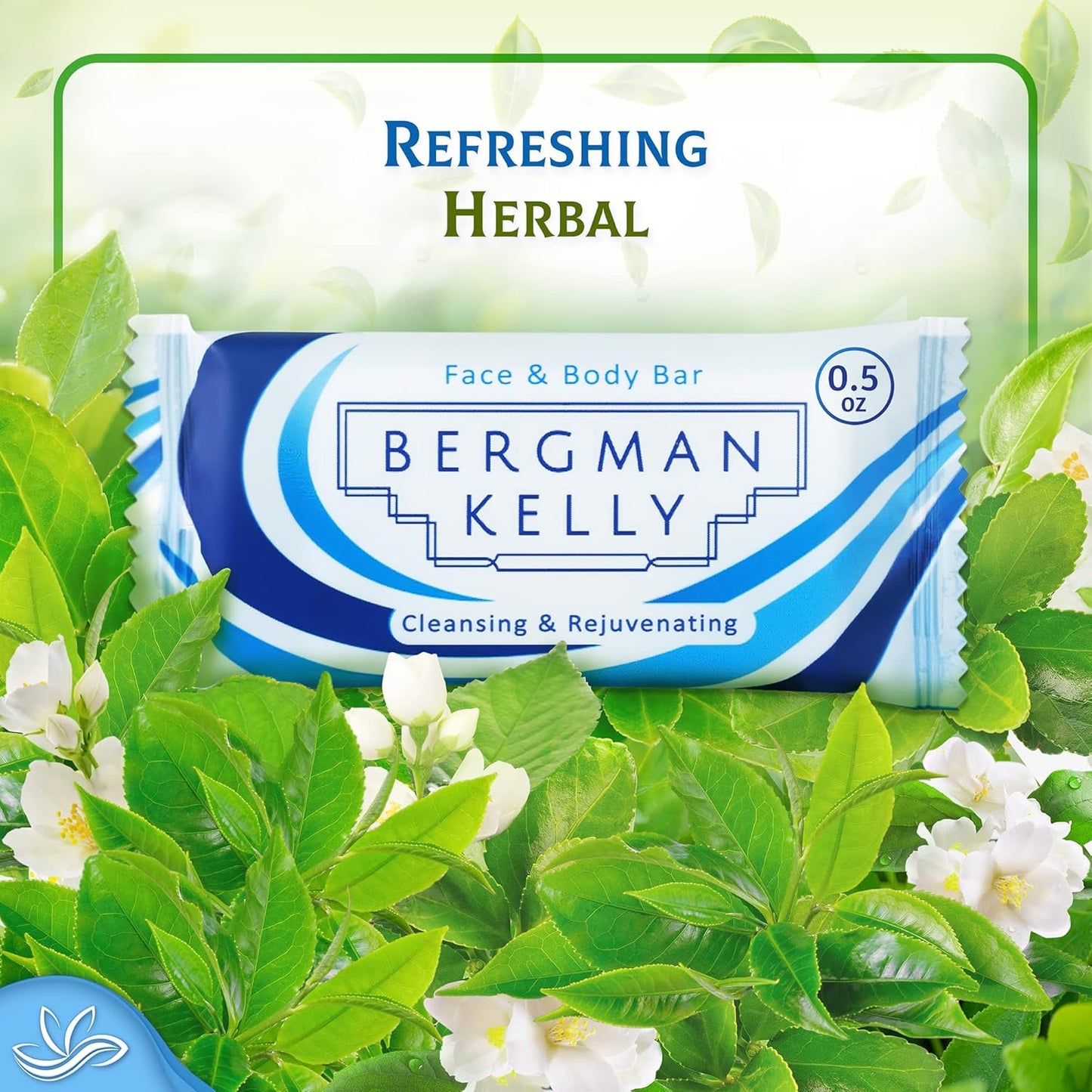 Bergman Kelly Rectangular Hotel Soap Bars | 3-Piece Travel Toiletries Set - White Tea, 0.5 oz Each