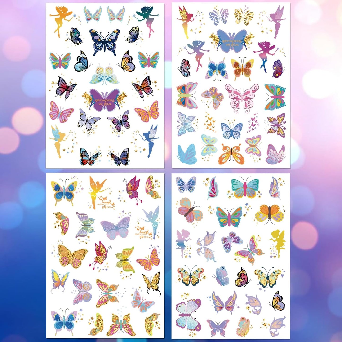 Waterproof Temporary Tattoos - 118pcs Groovy Fake Tattoo for Kids Birthday Party Supplies, Star Unicorn Smiley Rainbow Flower Candy Crown Arts and Crafts for Boys or Girls 6 7 8 9 10 11 12 years old