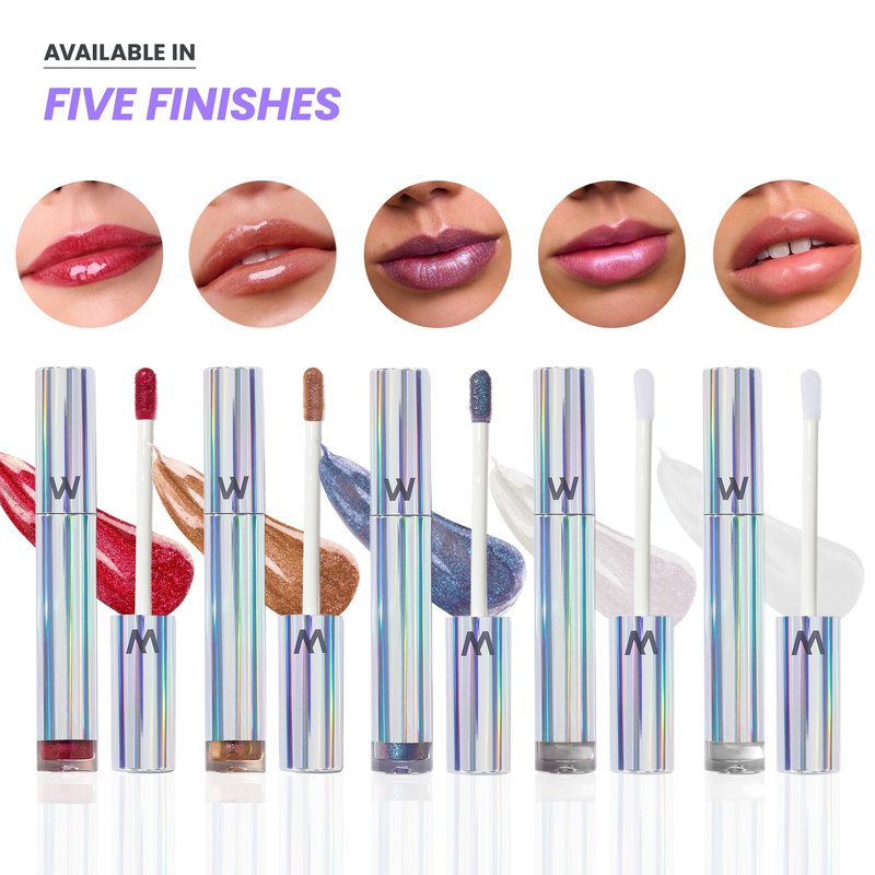 Wonderskin Lip Gloss – Wonder Blading Top Gloss, Hydrating High Shine Lip Makeup (Red Glitter)