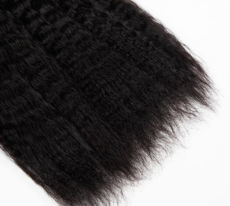 Kinky Straight Human Braiding Hair No Weft 100g (1Pack-4PCS) Yaki Straight Bulk Human Hair For Bohe Braids Micro Braiding Hair For Boho Braids (Kinky Straight(Natural Black), 14 Inch)