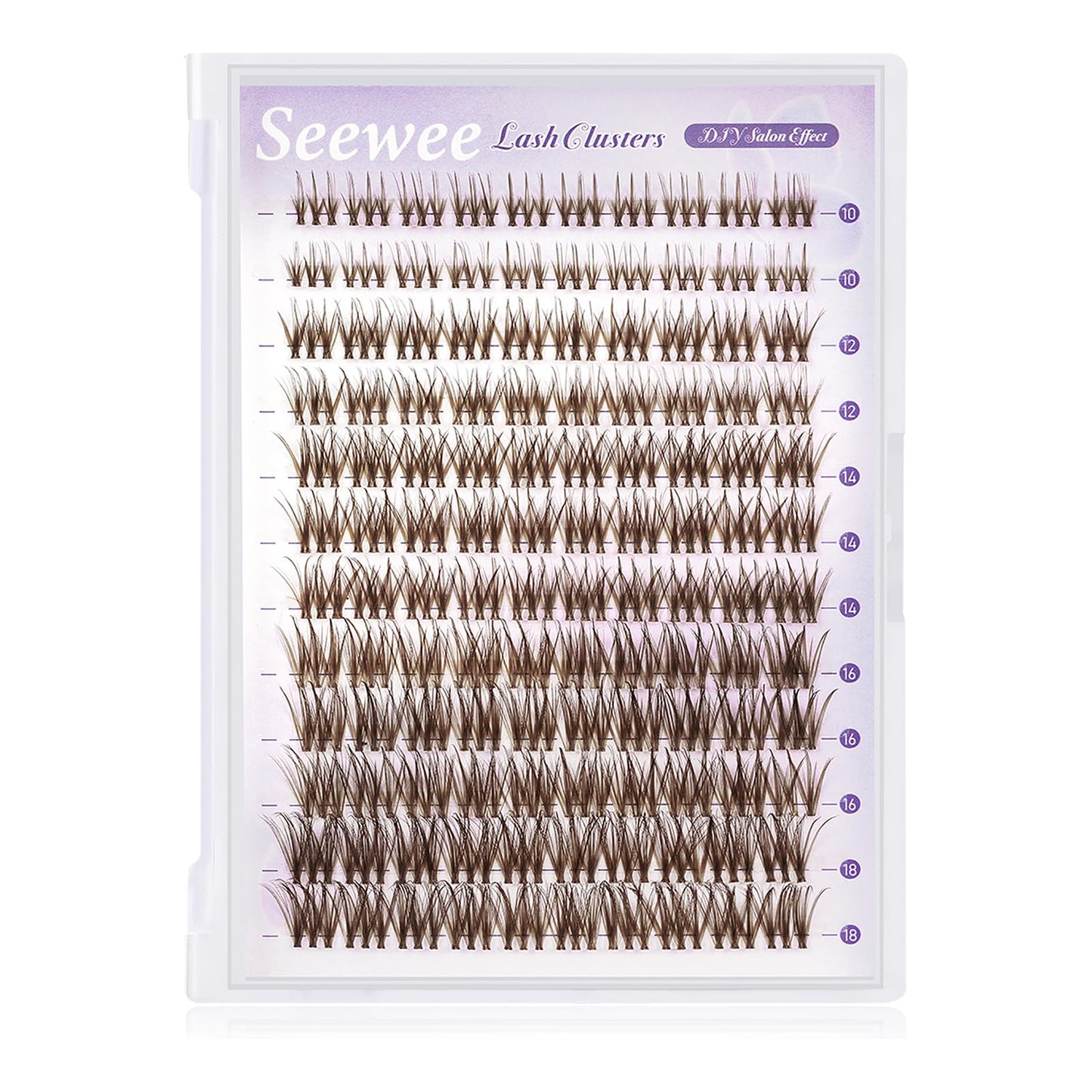 Brown Lash Clusters 10-18mm Mix D Curl Dark Brown Lash Clusters 120pcs DIY Wispy Cluster Eyelash Extensions Individual Natural Lashes Cluster False Eyelash Clusters (S3 Lashes Only)