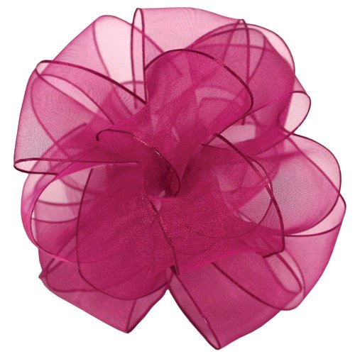 Offray Wired Edge Encore Sheer Craft Ribbon, 1-1/2-Inch Wide by 25-Yard Spool, Cyclamen
