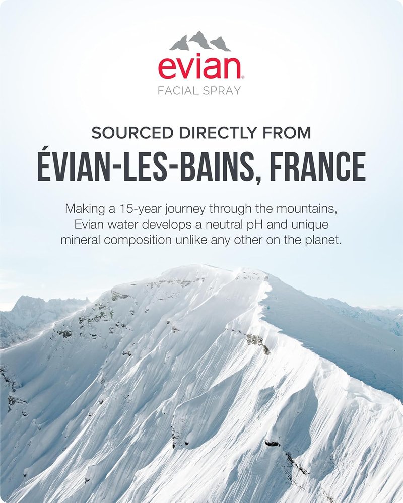 Evian Facial Spray - Hydrating Mineral Water Mist for Refreshing Makeup & Toning Skin | 1.7 oz TSA-Approved Travel Size