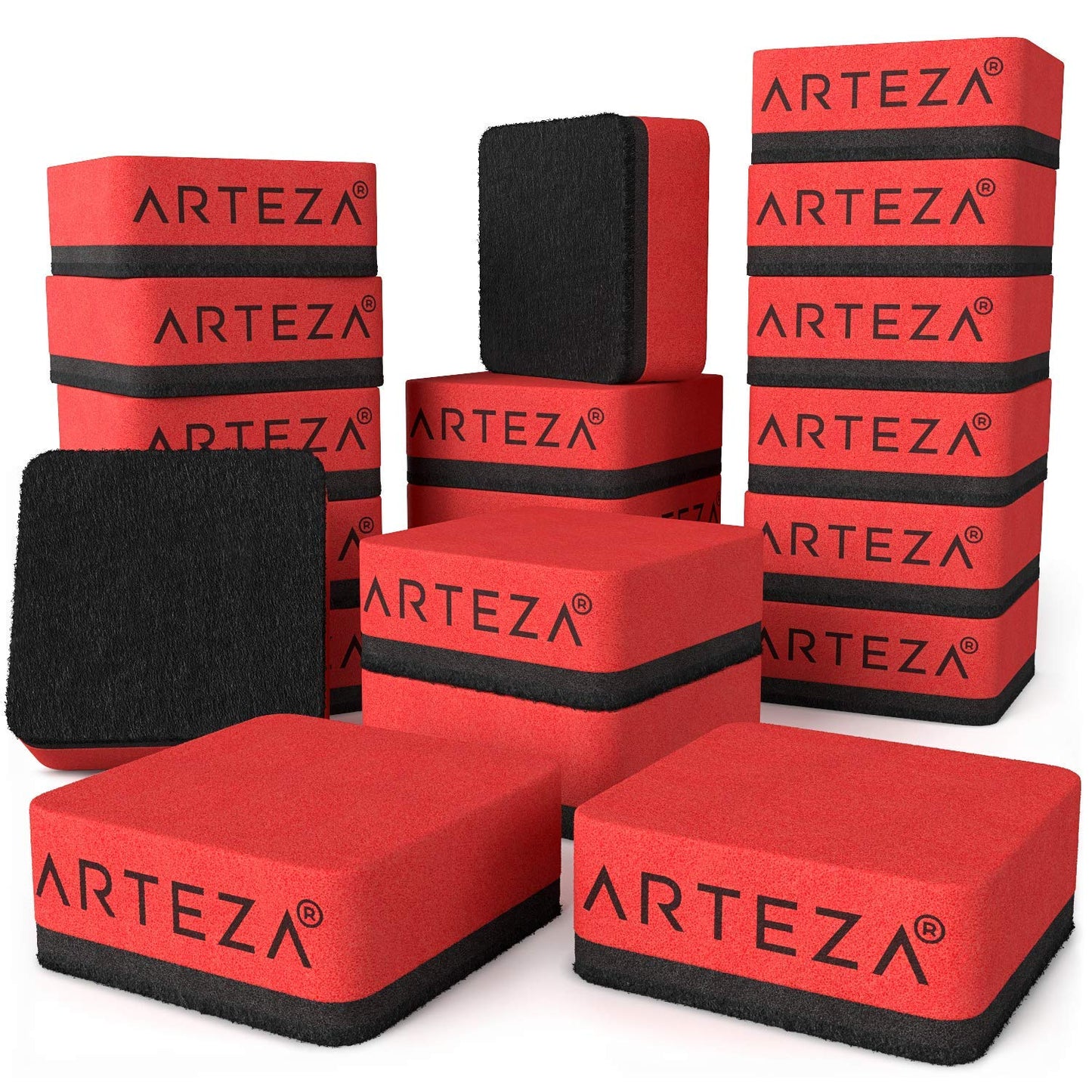Arteza Mini Whiteboard Erasers, Pack of 20, 2 x 2 x 0.8 Inches, Washable Magnetic Erasers for Dry-Erase Boards and Chalkboards, Classroom, Home, and Office Supplies for Students and Teachers