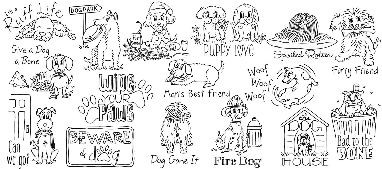 Aunt Martha's Playful Puppies Embroidery Transfer Pattern Book Kit
