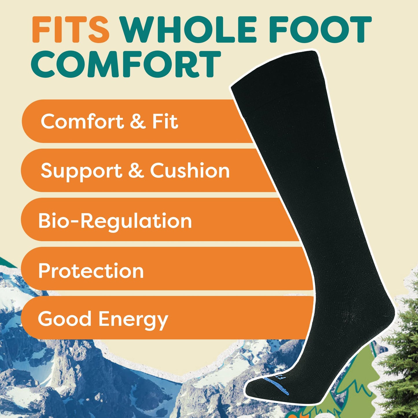 FITS Film Ski Merino Wool Sock For Men and Women, Over-the-Calf, Breathable, Odor Resistant, Lightweight, Ski & Snowboard Sock, Whole Foot Comfort, Black, X-Large