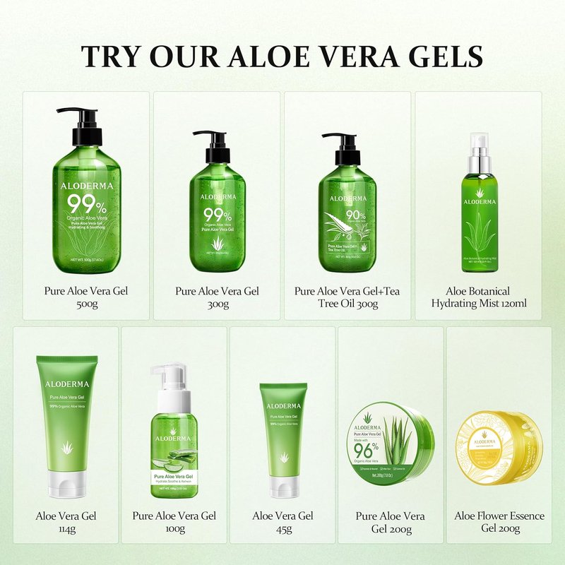 Aloe Vera Gel - 96% Pure Organic Aloe for Skin, Scalp & Hair | Soothing Hydrating Moisturizer, 7oz, 3-Pack