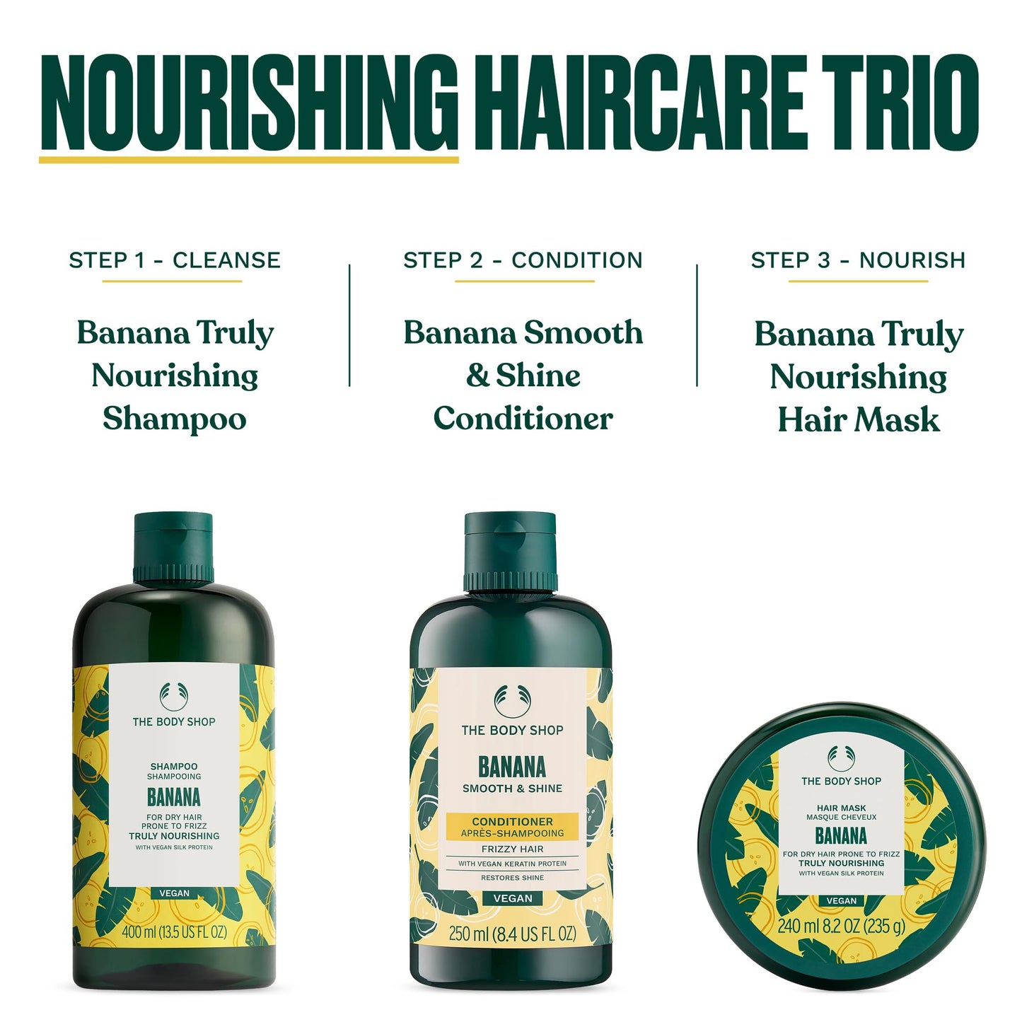 The Body Shop Banana Truly Nourishing Hair Mask, 8.2 Fl Oz (Vegan)