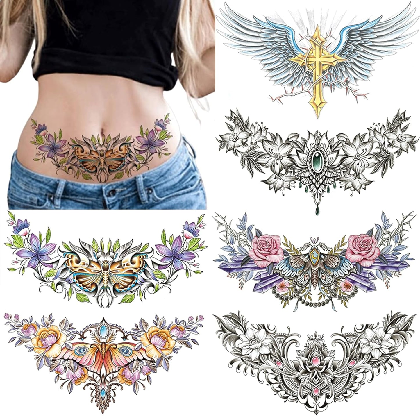 Realistic 3D Animal Temporary Tattoos Set - 40 Sheets for Men & Women, Includes Tigers, Wolves, Lions & Skull Designs