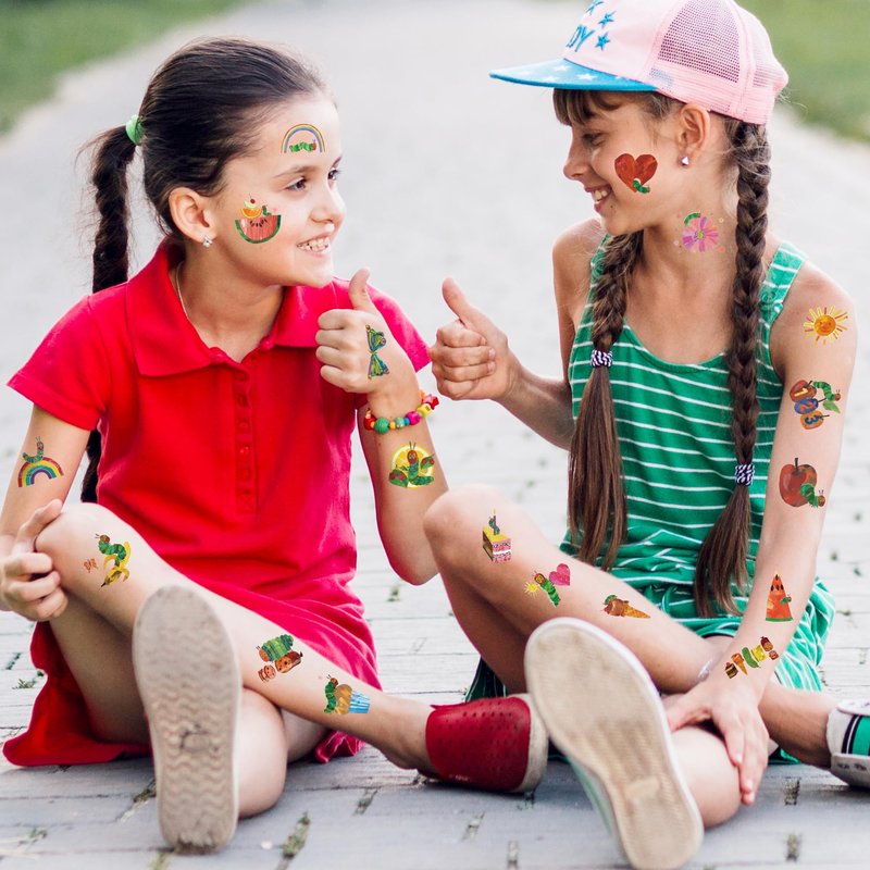 Andi Cppss Hungry Insects Temporary Tattoo - 144PCS Kids Temporary Tattoos for Party Supplies Insect Theme Tattoo Stickers for Kids Cute Animal Tattoos for Classroom Reward Birthday Party Event Decor