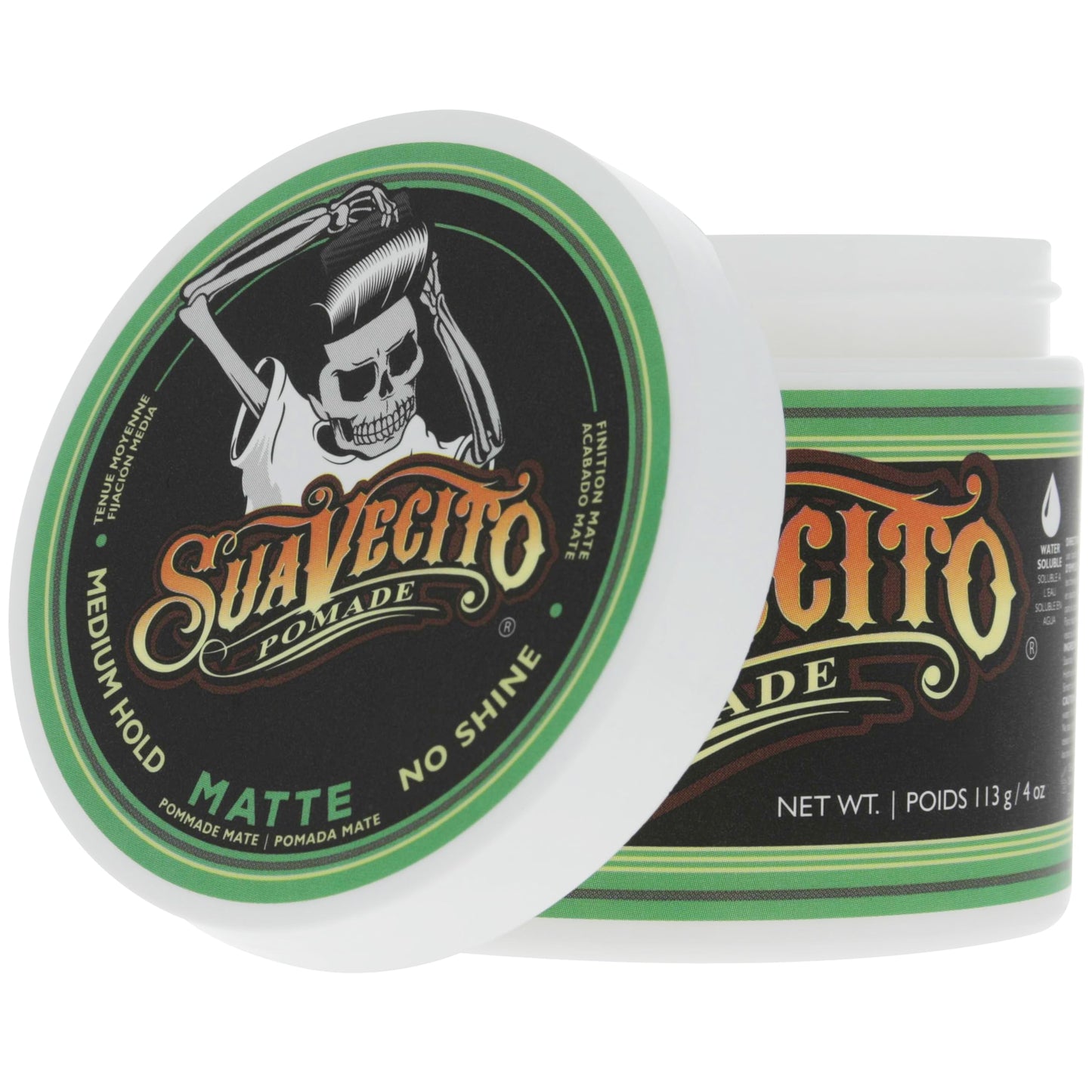 Suavecito Pomade Matte (Shine-Free) Formula 4 oz, 3 Pack - Medium Hold Hair Pomade For Men - Low Shine Matte Hair Paste For Natural Texture Hairstyles