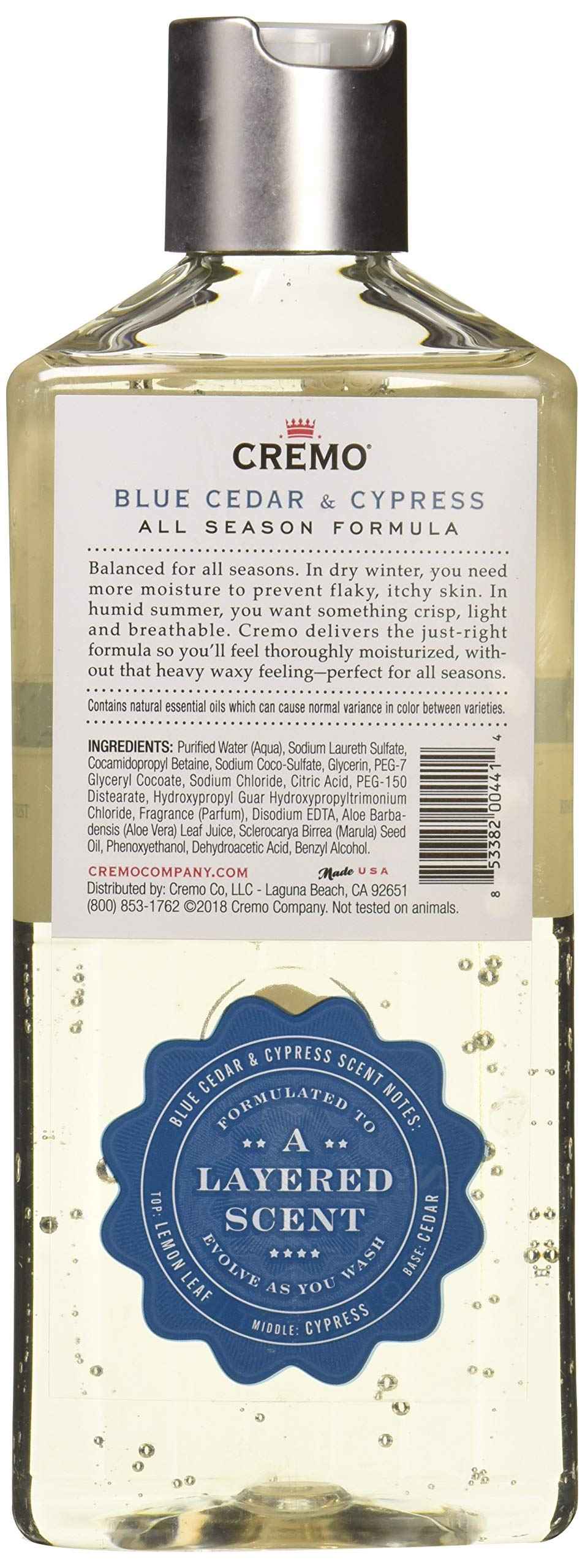 Cremo Inc Blue Cedar & Cyprus Body Wash - 16oz, 16 Oz (Pack of 2)