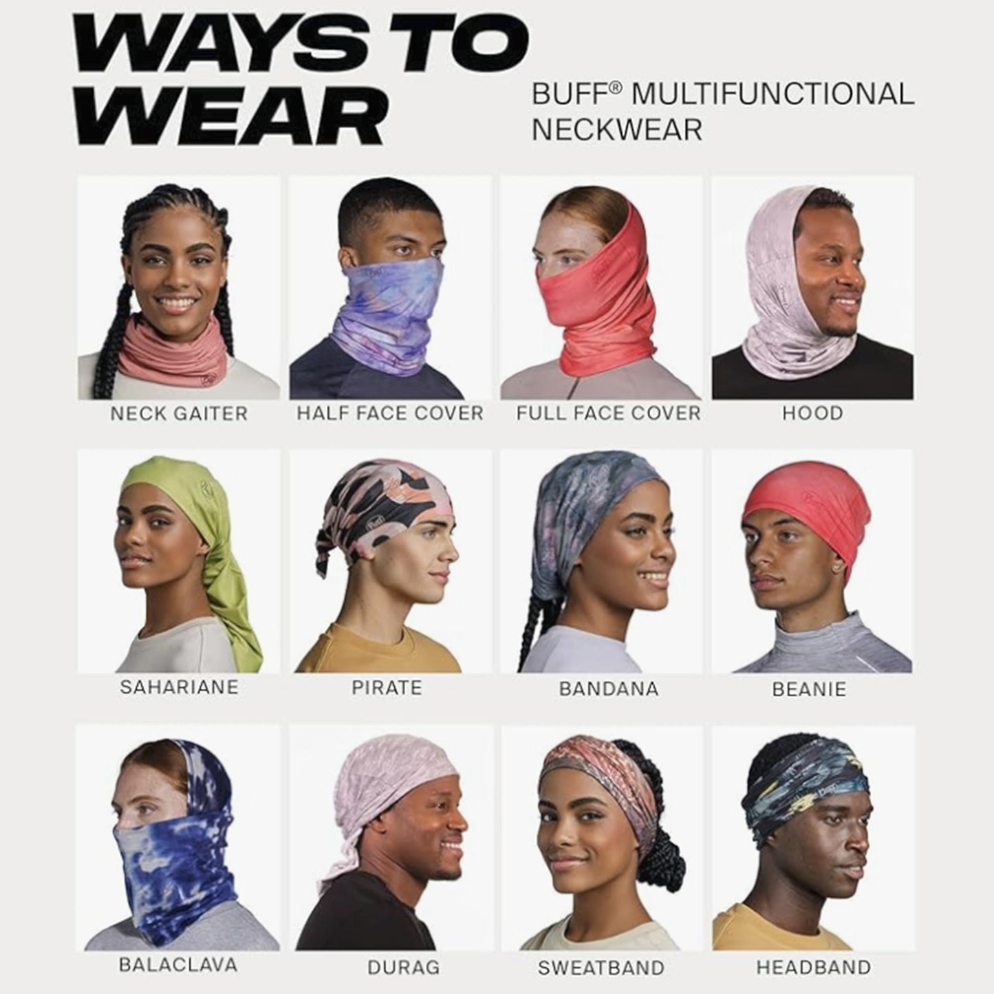 Black Merino Wool Buff