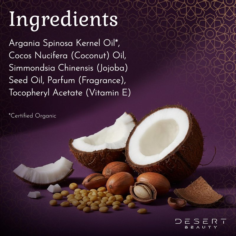 Desert Beauty Argan Oil, 4 oz, Hair Oil Treatment for Dry Damaged Hair, Leave-in Conditioner, Hydrating, Strengthens, Natural, Cruelty Free