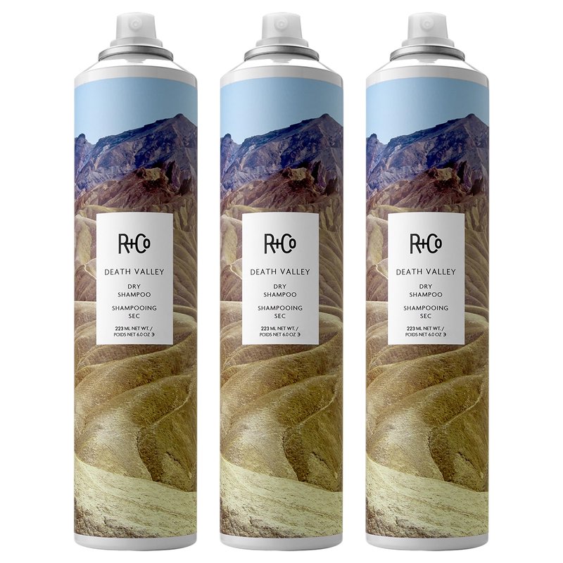 R+Co DEATH VALLEY Dry Shampoo – 3 Pack, Oil-Absorbing & Volumizing Spray, Refreshes Hair Between Washes, All Hair Types