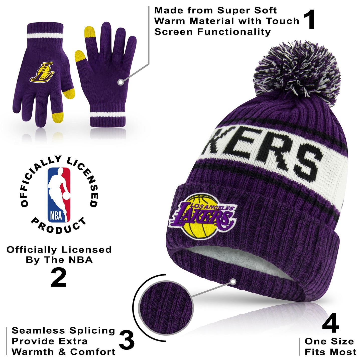 Ultra Game Super Soft Winter Beanie Knit Hat, Team Color