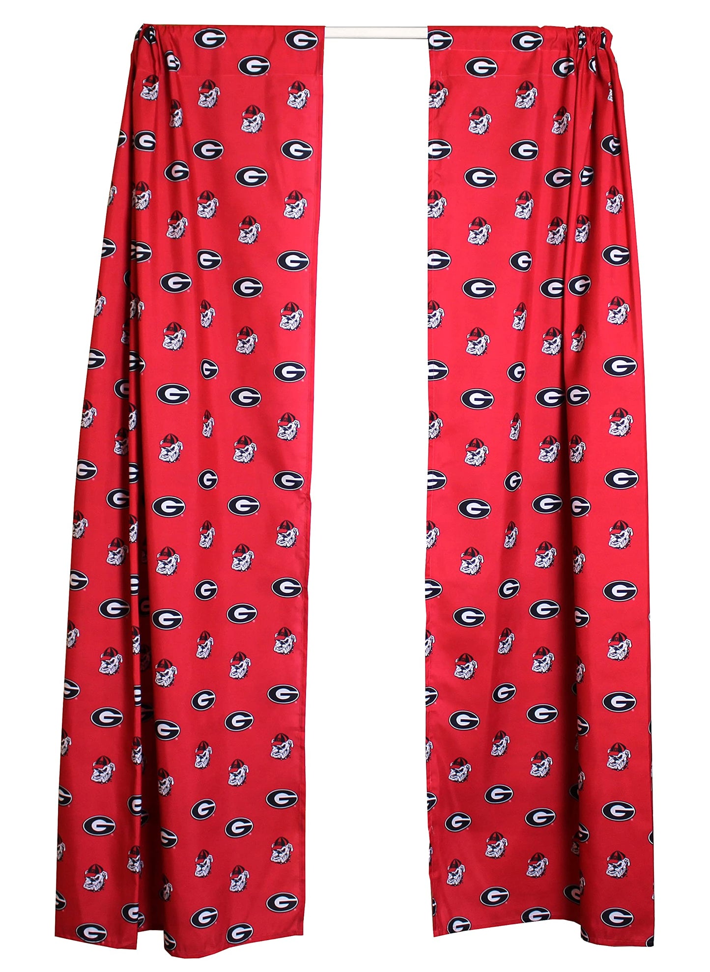 College Covers Everything Comfy Georgia Bulldogs Curtain Panel Set, 2 Panels, 2 Matching Tie Backs, 42 inches Wide by 84 inches Long