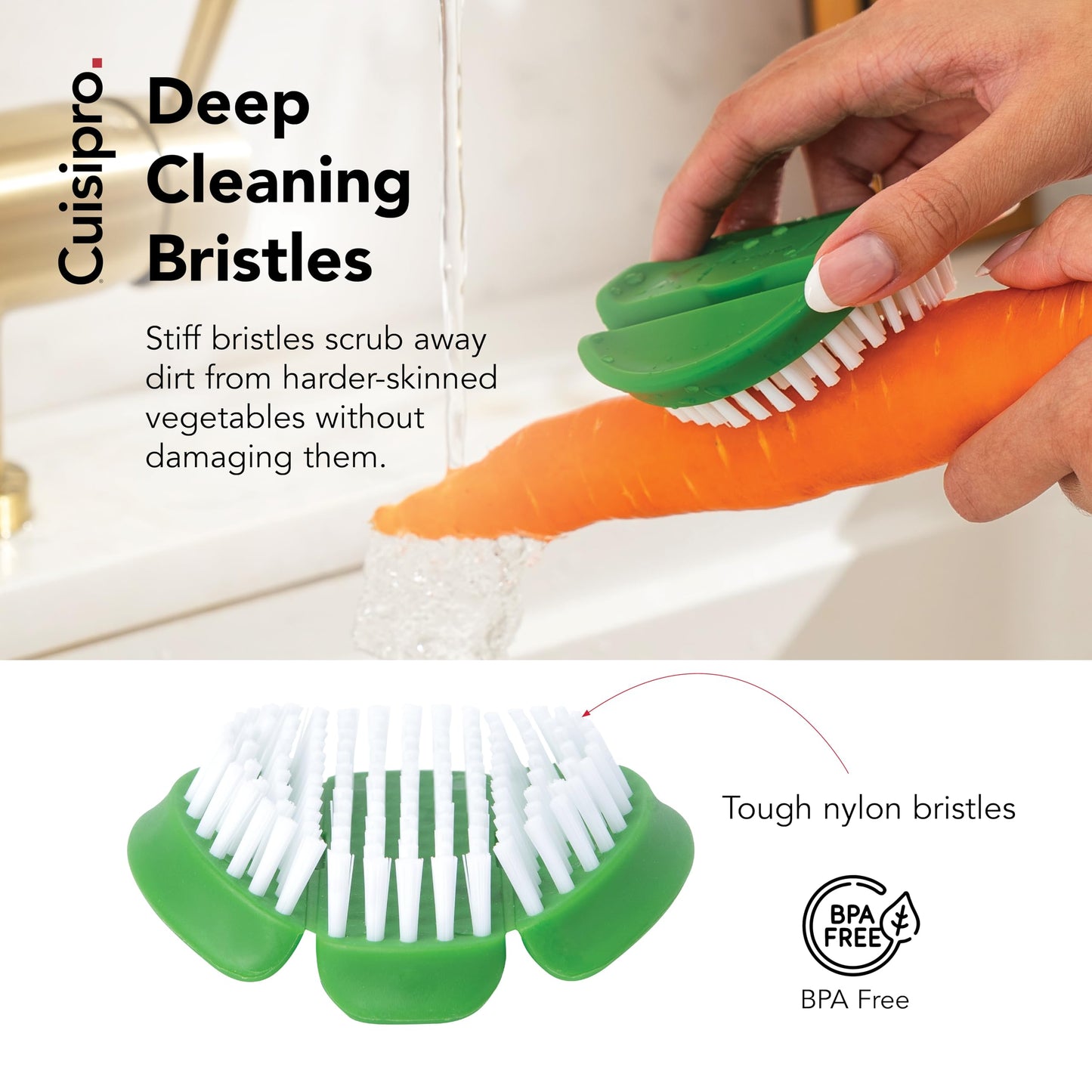 Cuisipro Flexible Vegetable Brush, Green